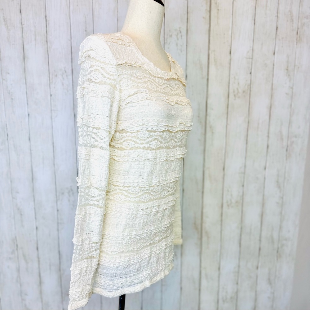 H&M | Cream Lace Long Sleeve Top - Picture 4 of 11